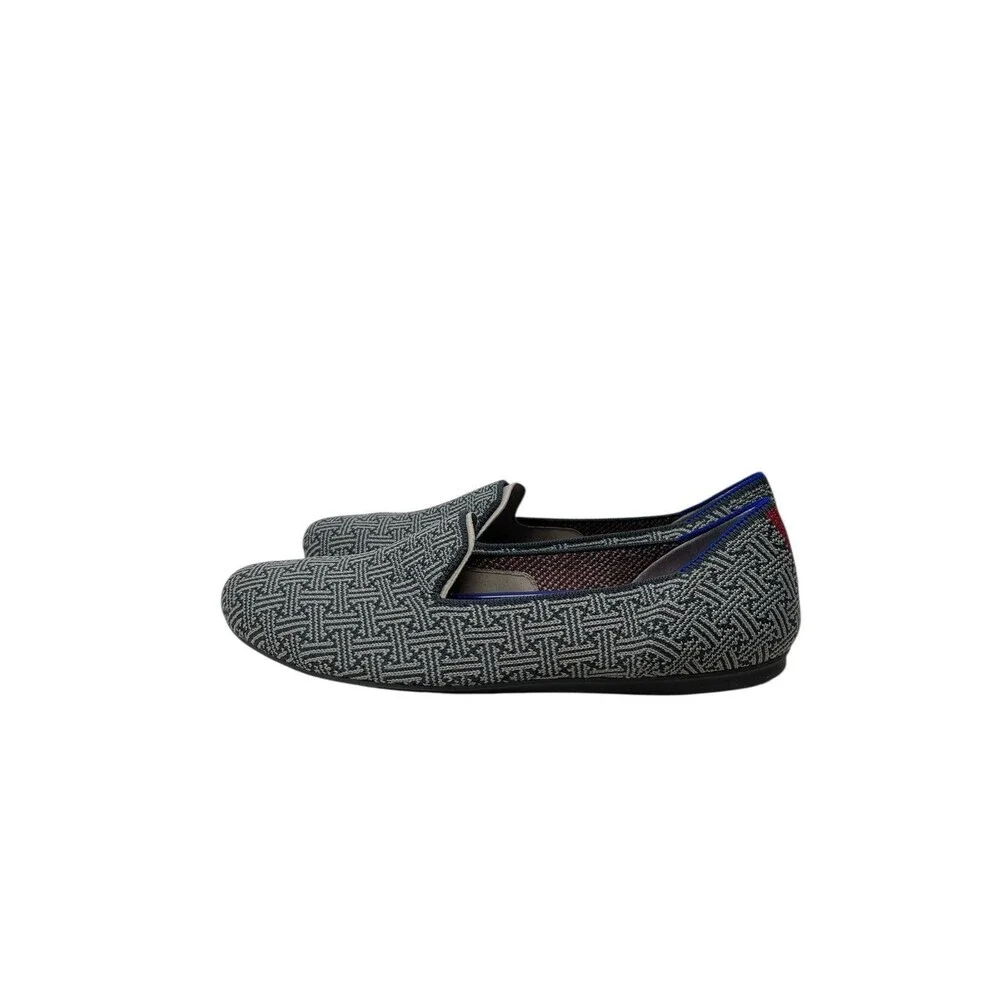 Rothy's The Loafer Flats Women's Size 10 Charcoal Grid Grey Slip On 003-154